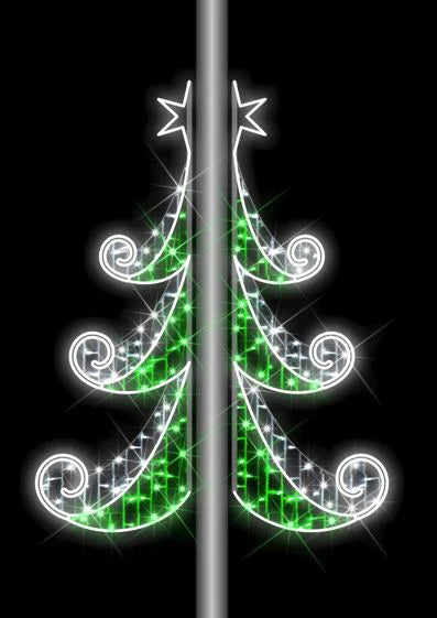 LED Lamp Pole Christmas Decorative Light Tree (160x108cm)