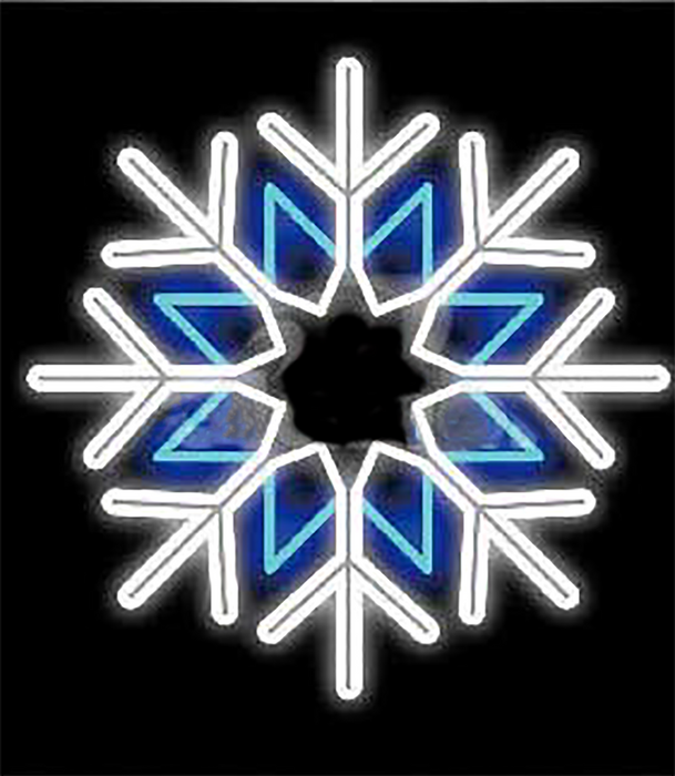 LED Blue/White Snowflake Star Decorative Light (65x65cm)