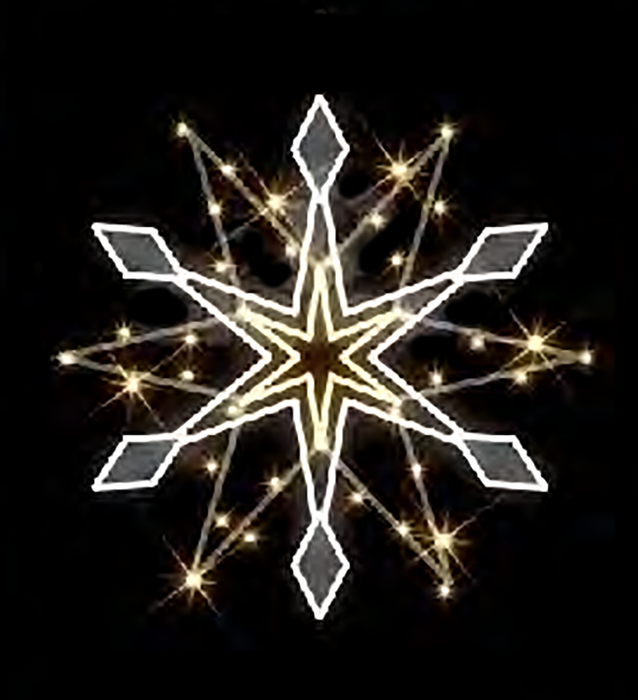 LED Warm White Snowflake Star Decorative Light (80x80cm)