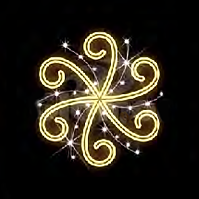 LED Spiral Snowflake Star Decorative Light (60x60cm)