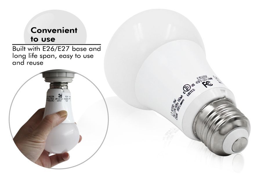 Dimmable A60 9W LED Light Bulb -2700k - Warm White - E26/E27