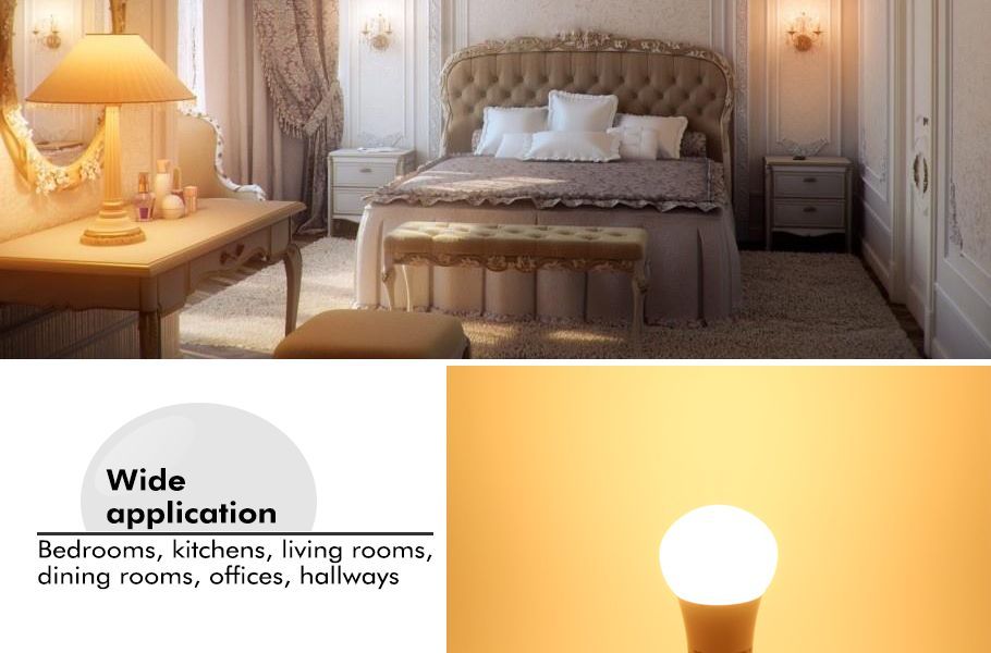 Dimmable A60 9W LED Light Bulb -2700k - Warm White - E26/E27