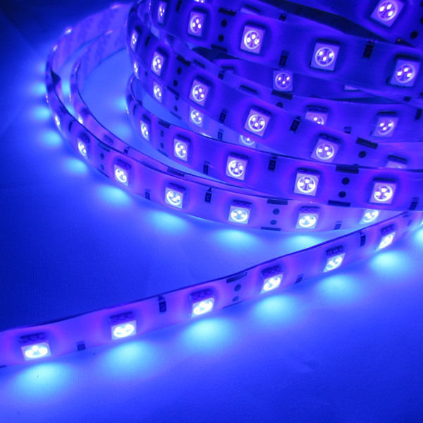 UV 12v SMD-5050 LED Strip Light 16.4' Spool IP20