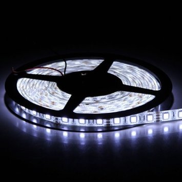 White 12v SMD-5050 LED Strip Light 16.4' Spool IP65