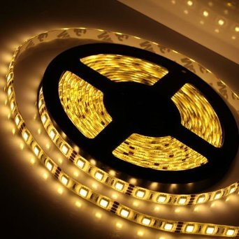 Yellow 12v SMD-5050 LED Strip Light 16.4' Spool IP20