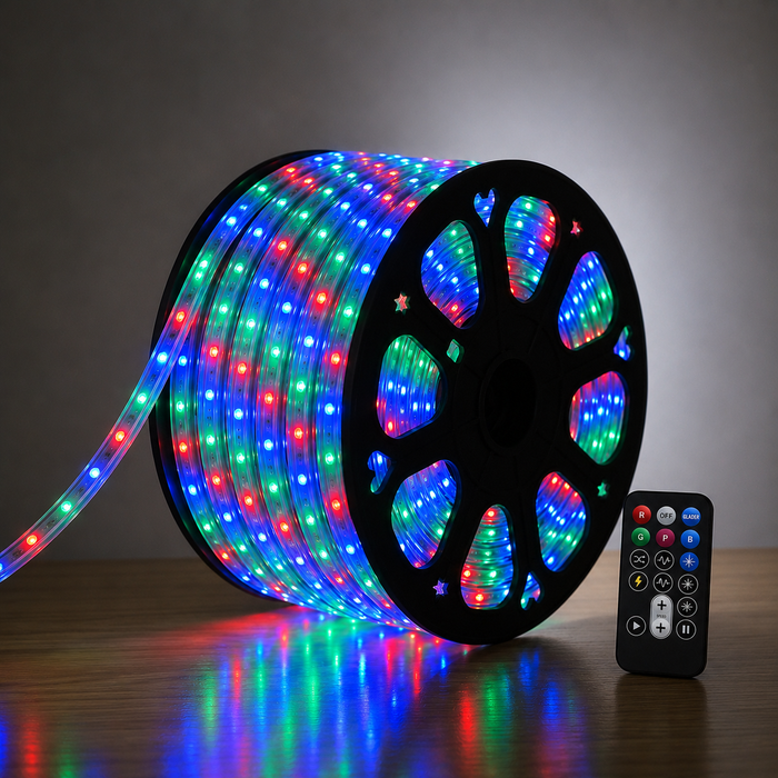 50FT RGB 110v SMD-3528 LED Strip Light IP65 (6x12mm) With Controller