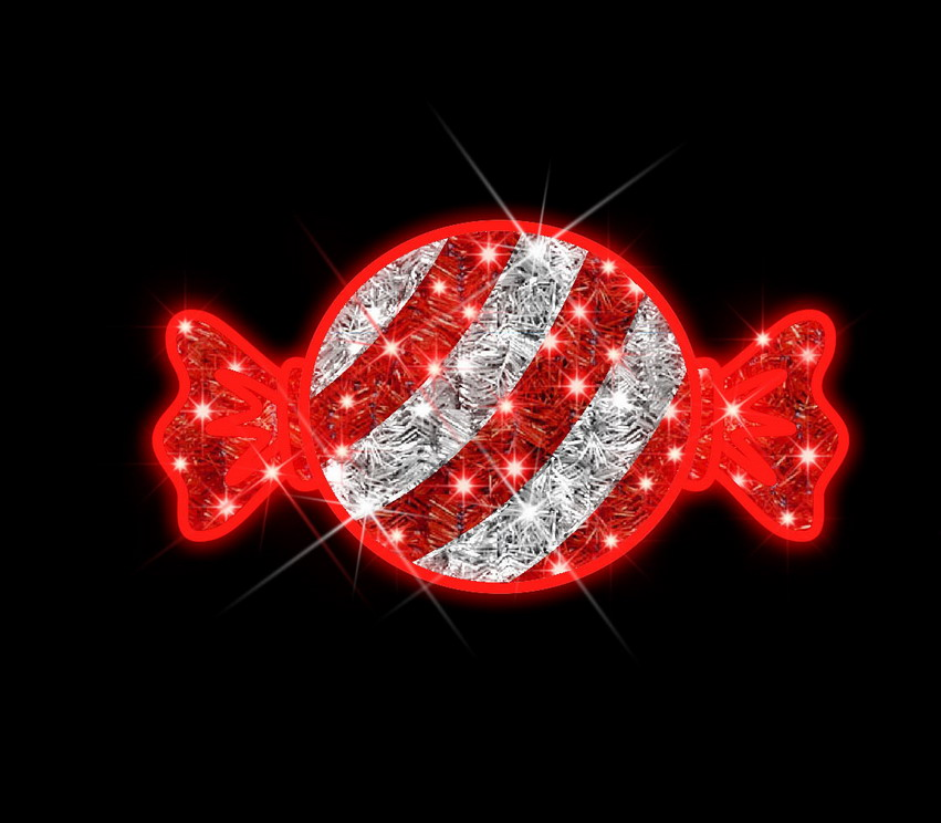 LED Red/White Candy Decorative Light (70x37cm) — LED Rope Lights Canada