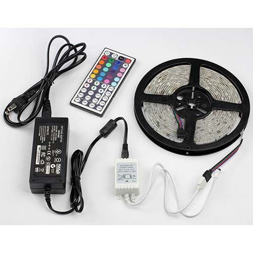 Kit complet RBG 12v SMD-5050 LED Strip Light 16.4' Spool IP20 44 Key Remote