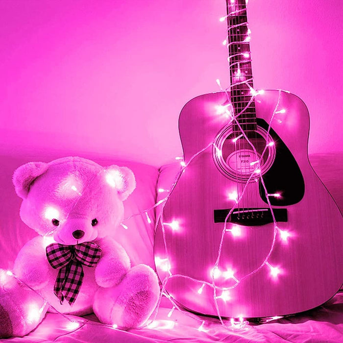 Pink String Light 100 LED 120V