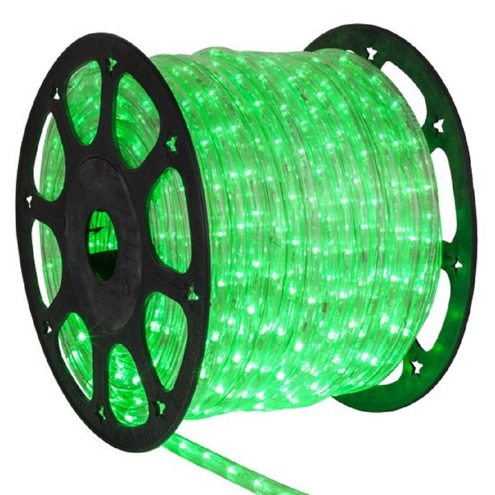 Chargeable Rope Light 150FT Green LED Rope Light — LED Rope Lights Canada